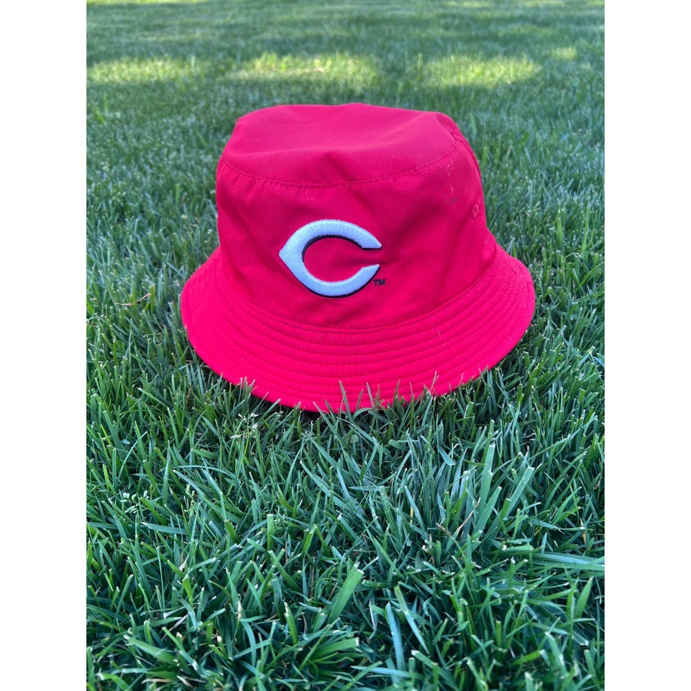Cincinnati Reds Reversible Bucket Hat Red Black‎ Mr Redlegs Baseball Sun Hat